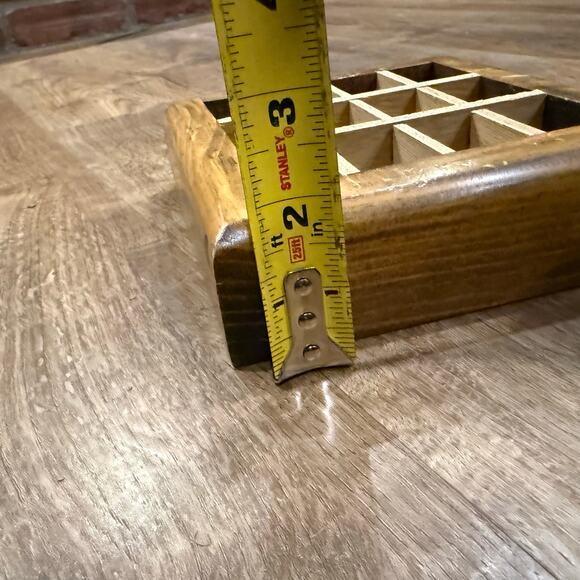 Vintage Wooden Miniature Display Case Thimble / Trinket Shelf Shadow Box 7”x6" - Picture 5 of 6